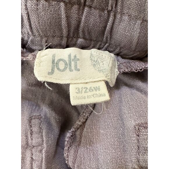 Jolt Women's BOHO Linen Blend Pull Up Pants Wide Leg Size 3 Drawstring Waist - Picture 2 of 4